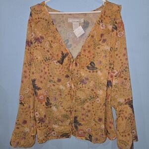 Montce Mustard Floral Blouse